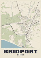 Street map poster of Bridport, Dorset
