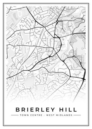 Brierley Hill Town Centre Street Map Poster