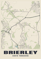 Street map poster of Brierley, South Yorkshire
