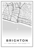 Street map poster of Brighton town centre, East Sussex