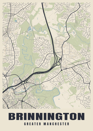 Brinnington Street Map Poster