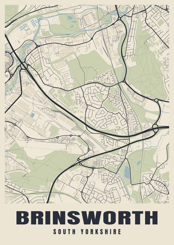 Brinsworth Street Map Poster