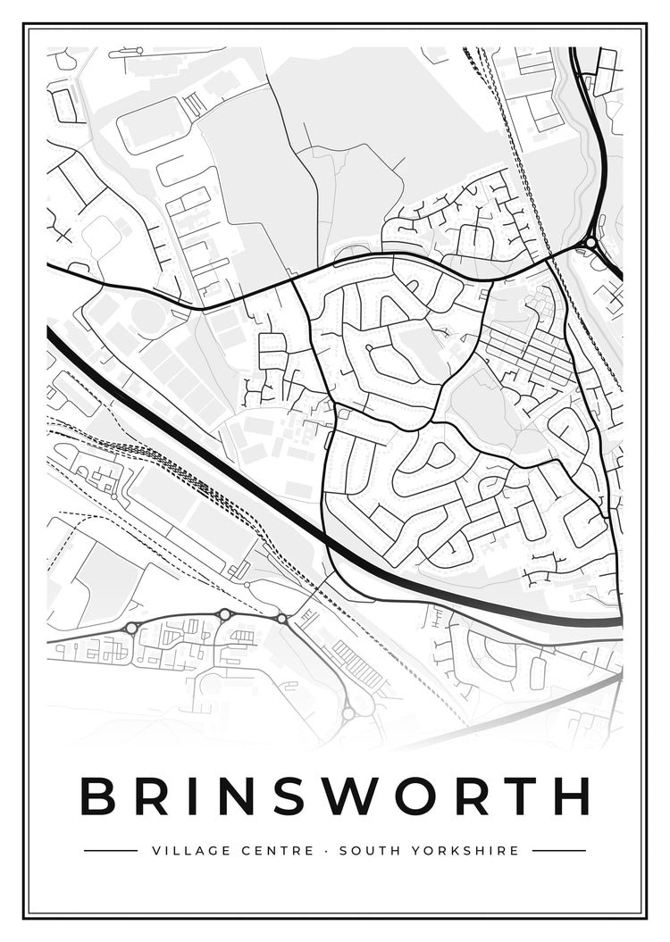 Brinsworth Village Centre Street Map Poster