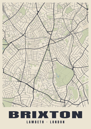 Brixton Heritage Street Map Poster