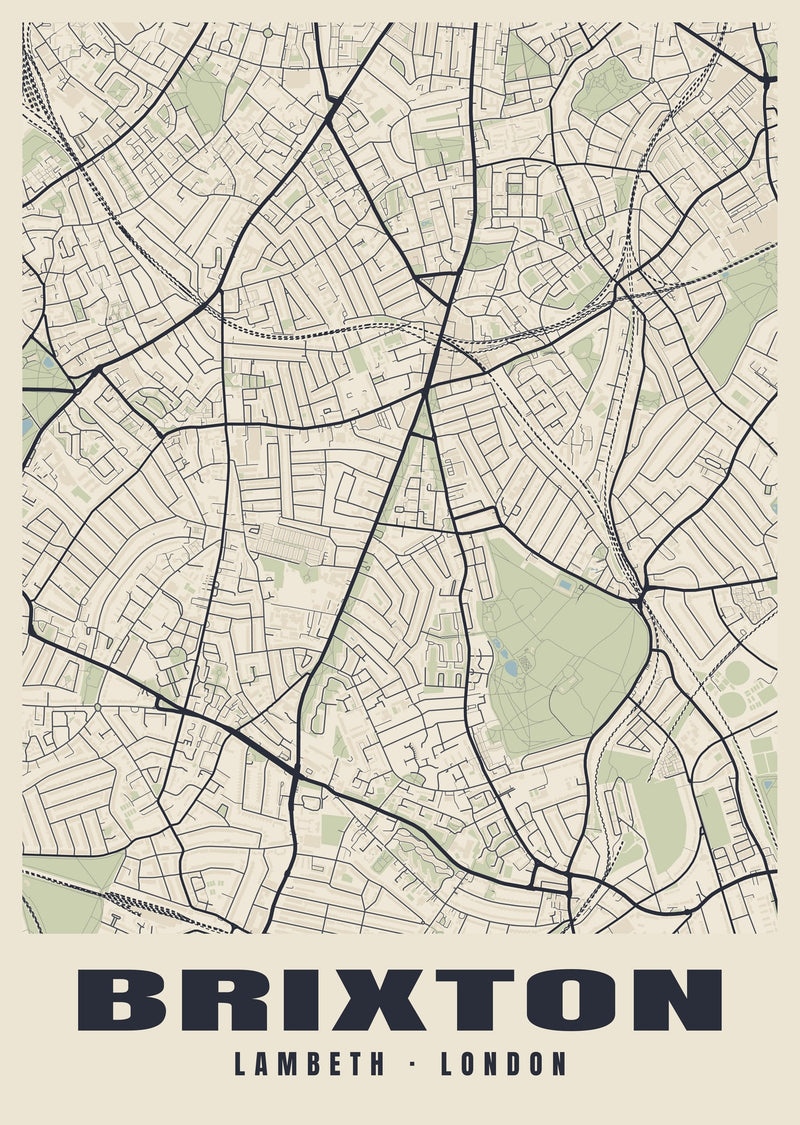 Brixton Heritage Street Map Poster