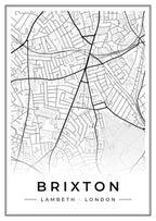 Street map poster of Brixton, Lambeth, London