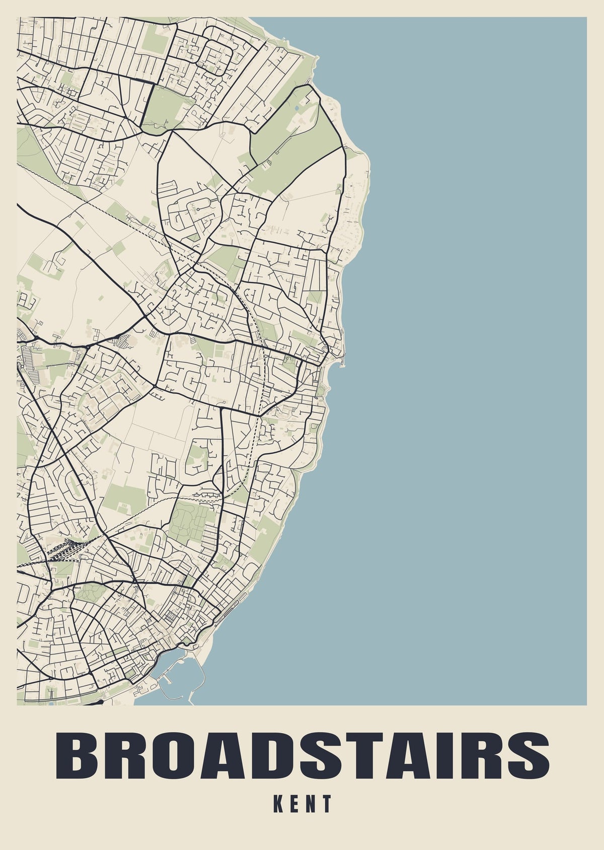 Street map poster of Broadstairs, Kent