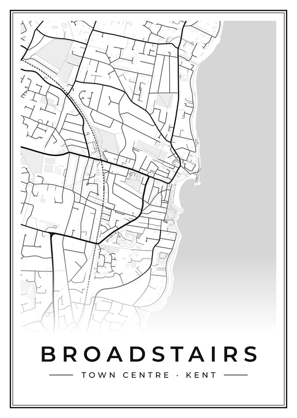 Broadstairs Town Centre Street Map Poster