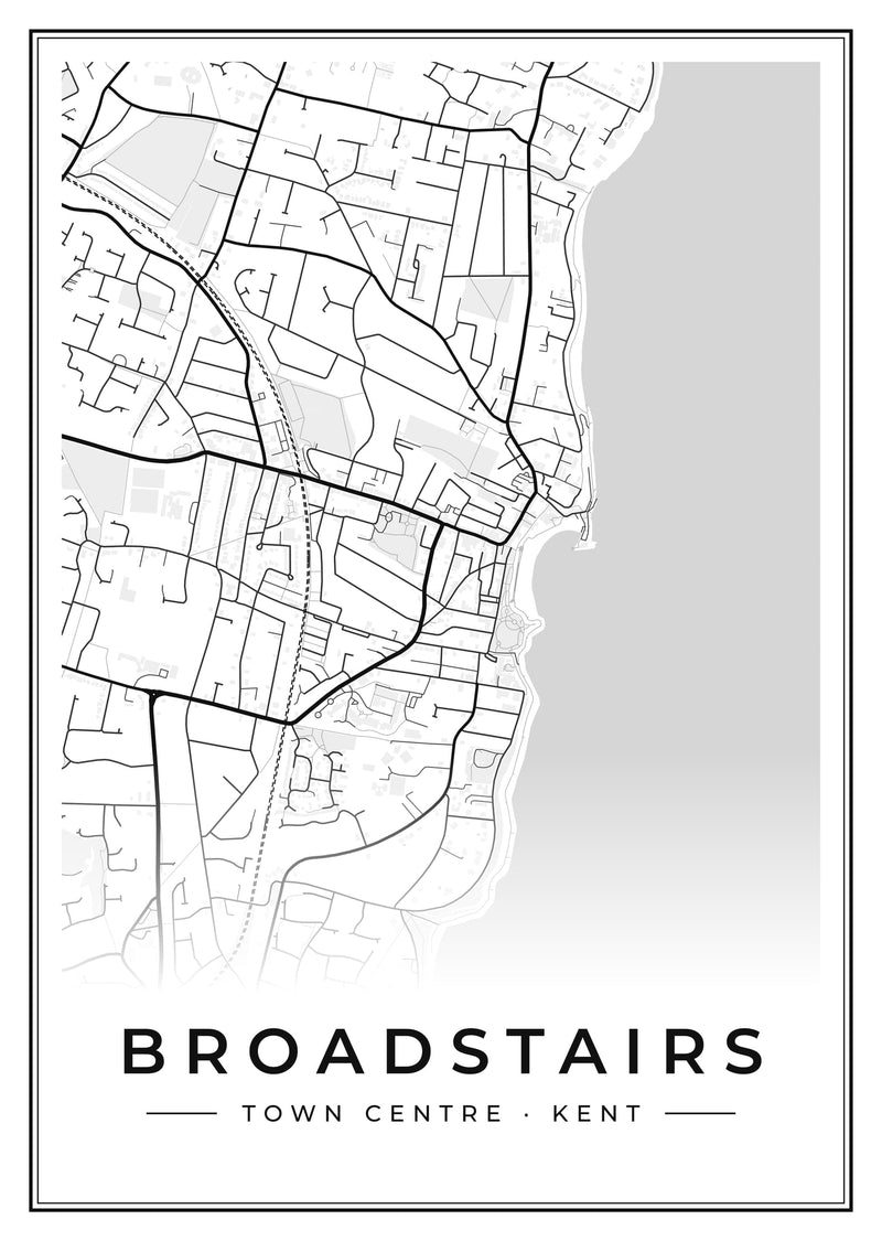 Broadstairs Town Centre Street Map Poster