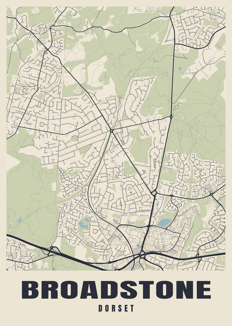 Broadstone Street Map Poster