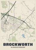 Street map poster of Brockworth, Gloucestershire