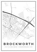 Street map poster of Brockworth village centre, Gloucestershire