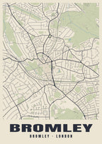 Heritage street map poster of Bromley, Bromley, London
