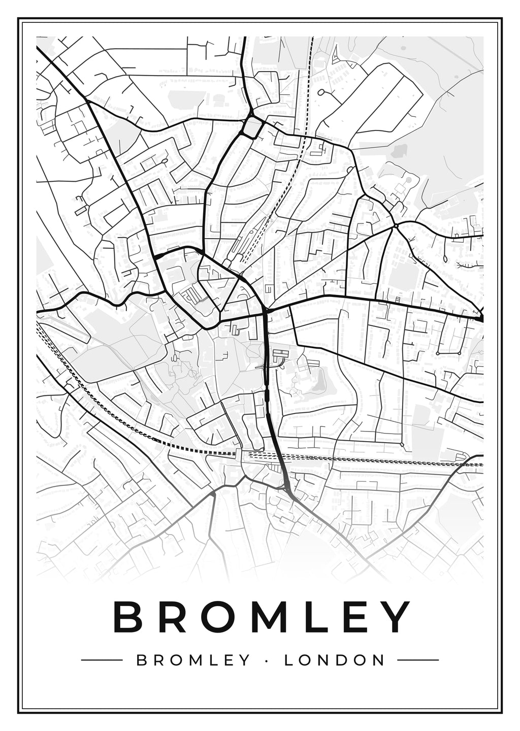 Street map poster of Bromley, Bromley, London