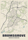 Street map poster of Bromsgrove, Worcestershire