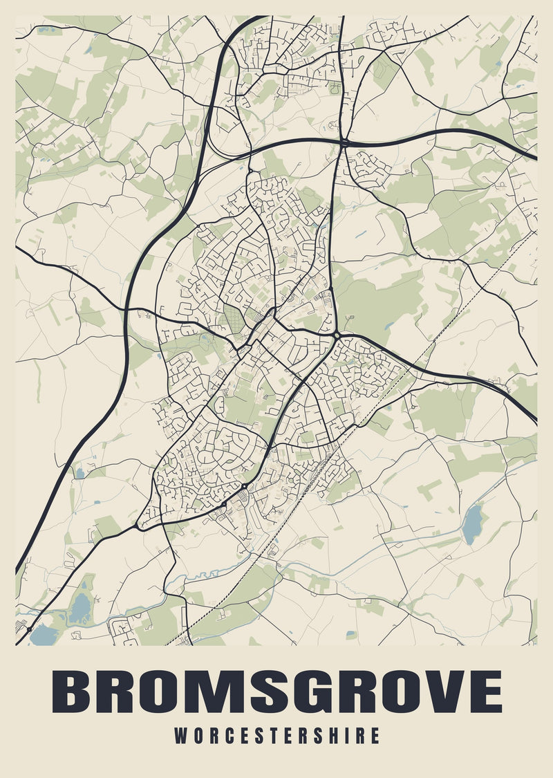 Bromsgrove Street Map Poster