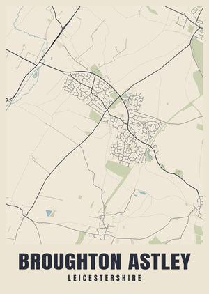 Broughton Astley Street Map Poster