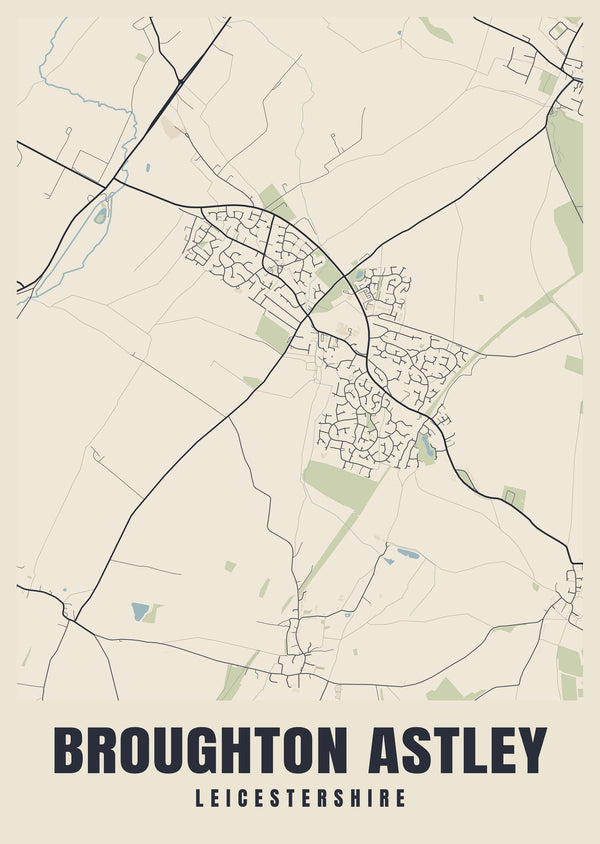 Broughton Astley Street Map Poster