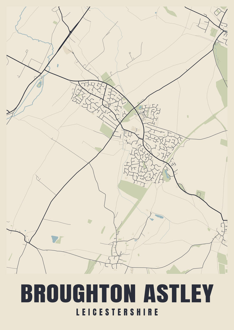 Broughton Astley Street Map Poster