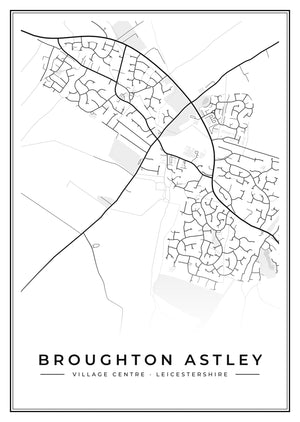 Broughton Astley Village Centre Street Map Poster