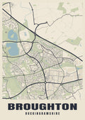 Street map poster of Broughton, Buckinghamshire