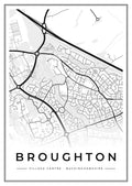 Street map poster of Broughton village centre, Buckinghamshire