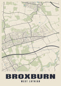 Street map poster of Broxburn, West Lothian