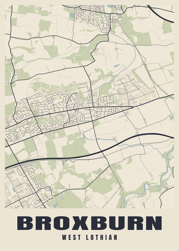 Broxburn Street Map Poster
