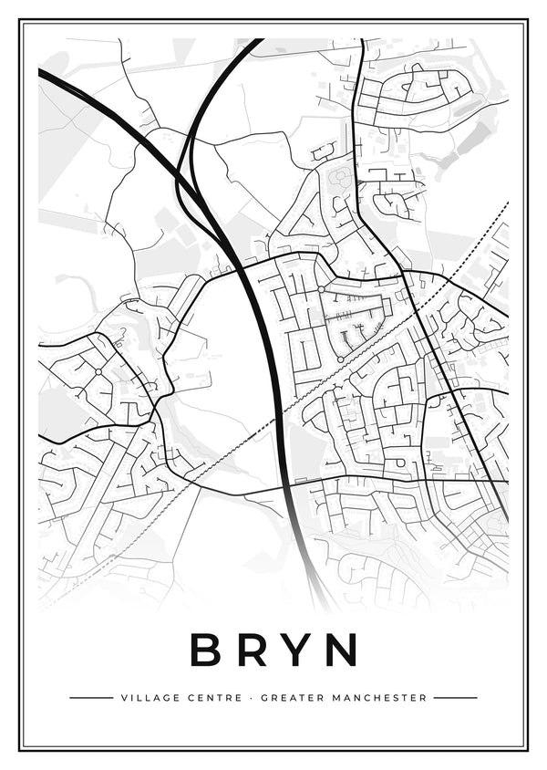 Bryn Village Centre Street Map Poster