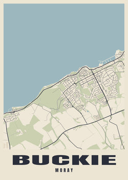 Street map poster of Buckie, Moray