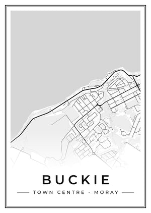 Buckie Town Centre Street Map Poster
