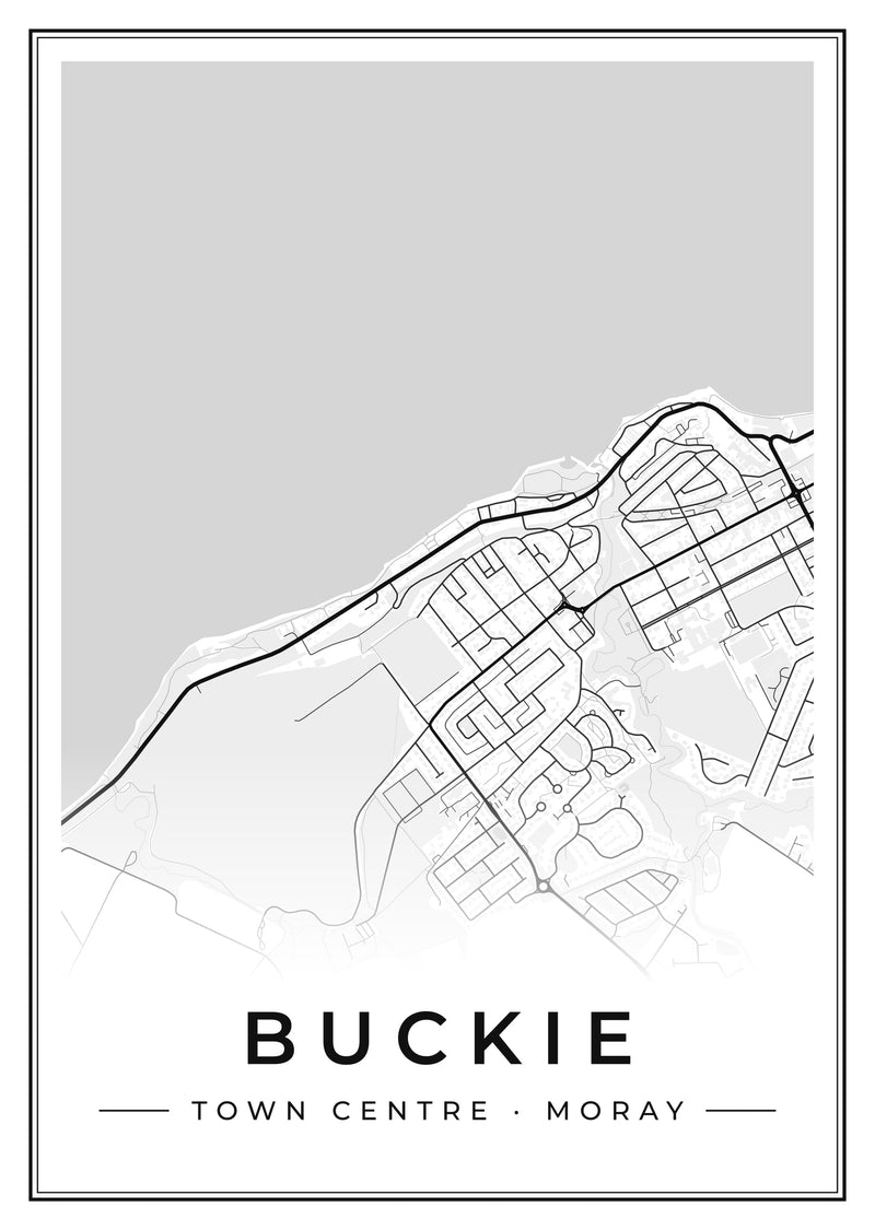 Buckie Town Centre Street Map Poster