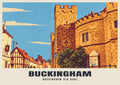 Buckingham Old Gaol poster, Retro Railway style