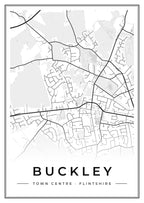Street map poster of Buckley town centre, Flintshire