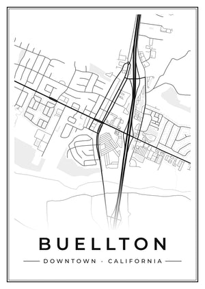 Buellton Downtown Street Map Poster