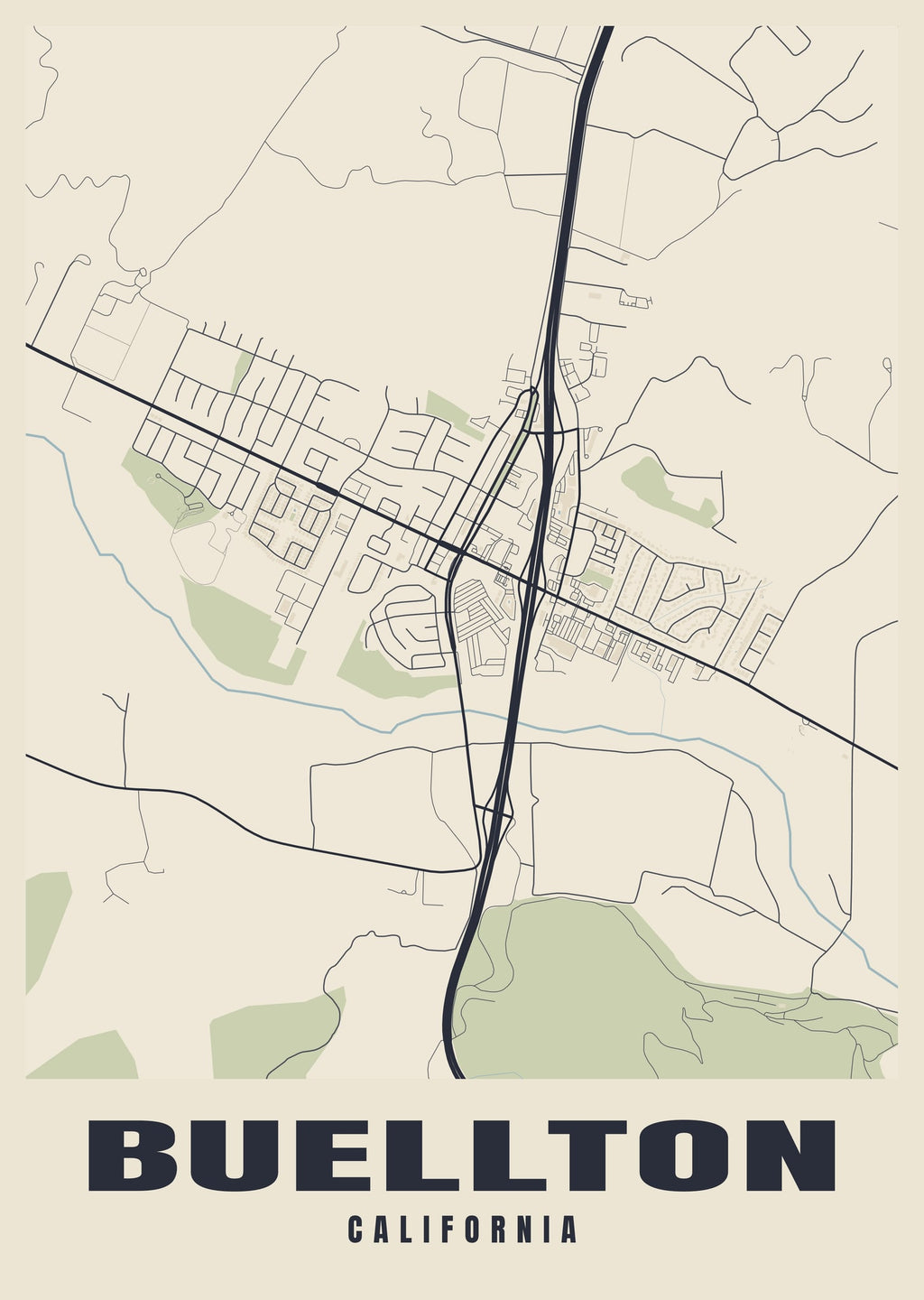 Street map poster of Buellton, California