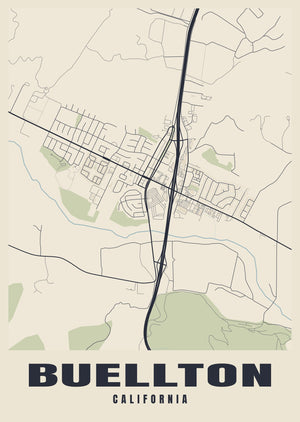Buellton Street Map Poster