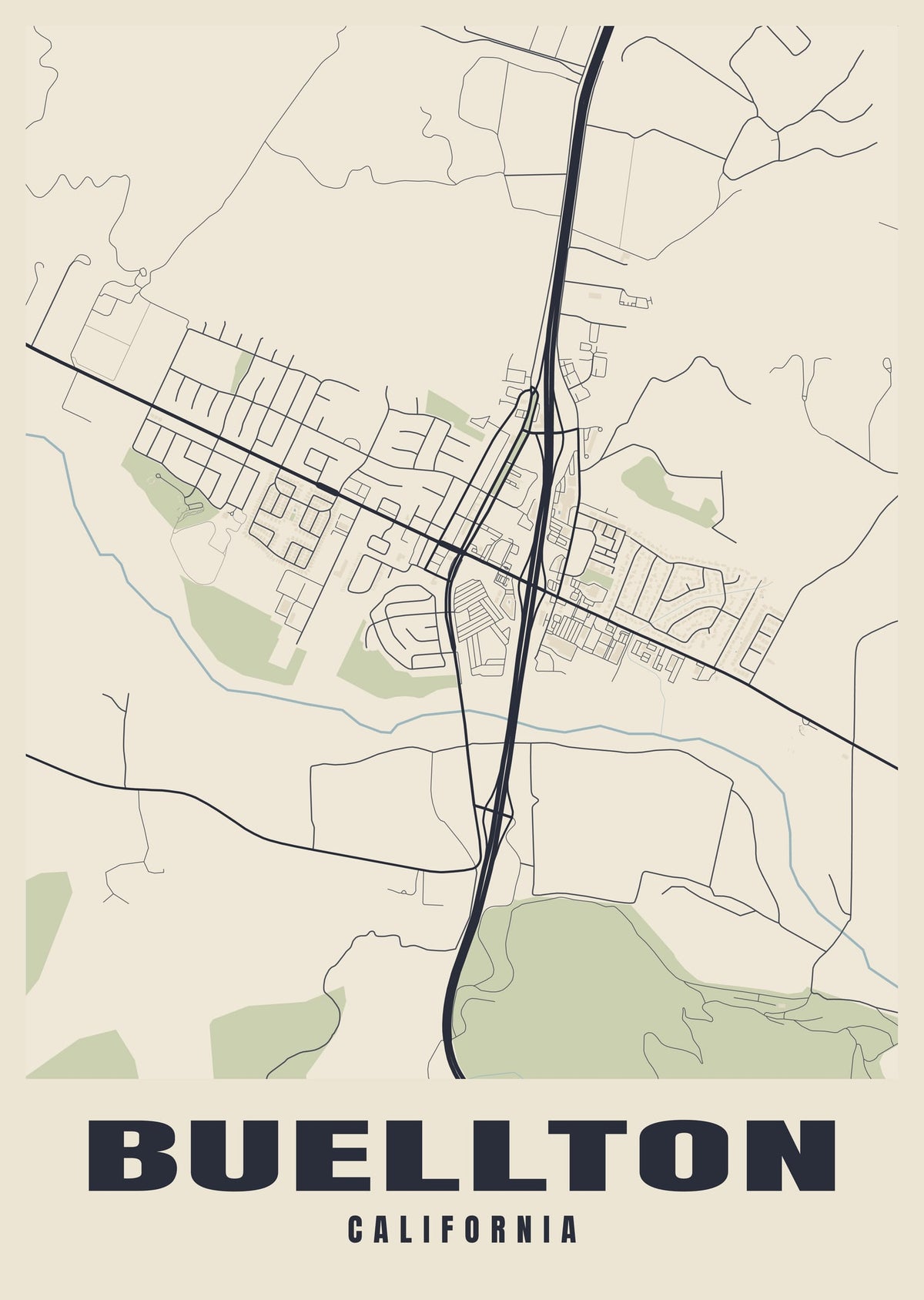 Street map poster of Buellton, California