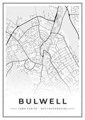 Street map poster of Bulwell town centre, Nottinghamshire