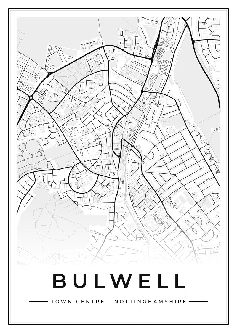 Bulwell Town Centre Street Map Poster