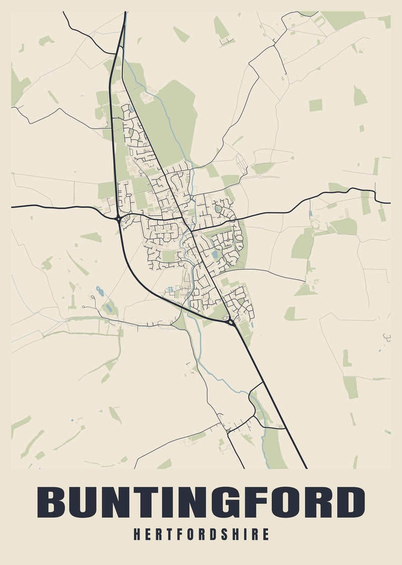 Buntingford Street Map Poster