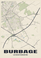 Street map poster of Burbage, Leicestershire