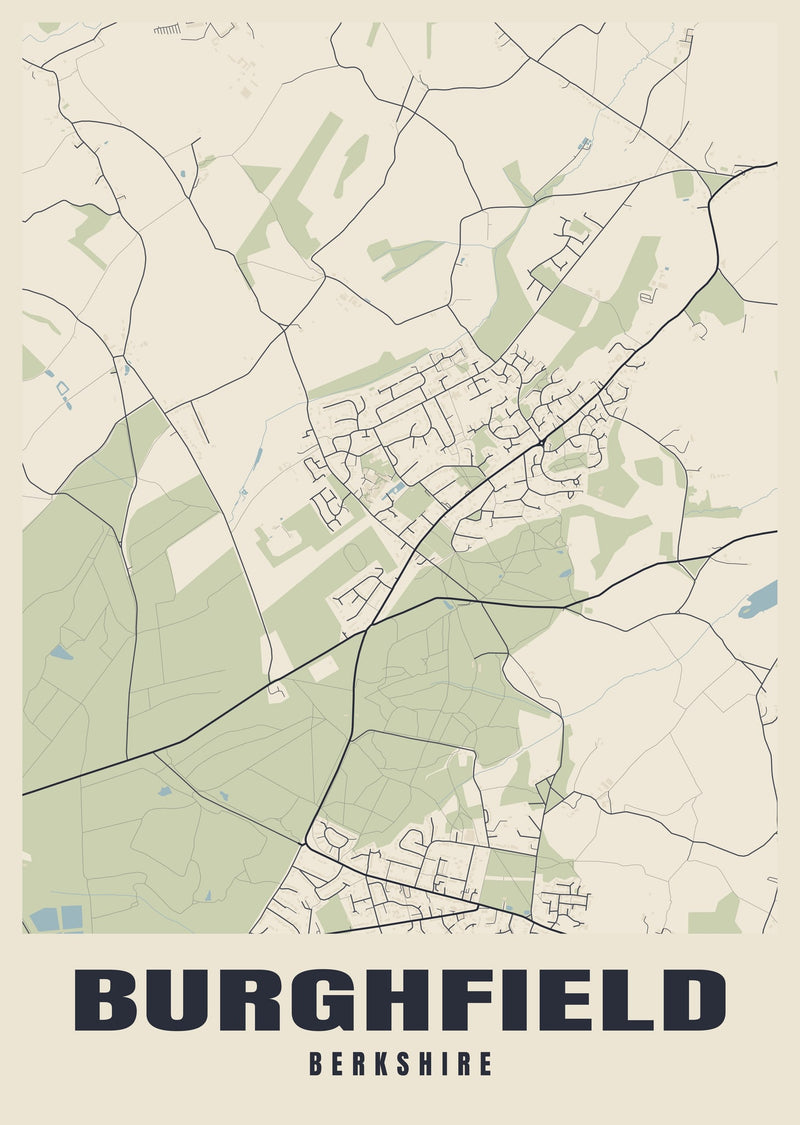 Burghfield Street Map Poster