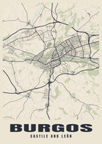 Street map poster of Burgos, Castile and León