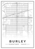 Street map poster of downtown Burley, Idaho