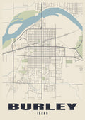 Street map poster of Burley, Idaho