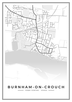 Burnham-on-Crouch Town Centre Street Map Poster