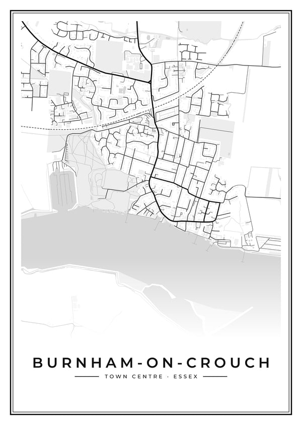 Burnham-on-Crouch Town Centre Street Map Poster