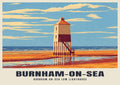 Burnham-on-Sea Low Lighthouse poster, Retro Railway style