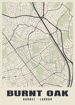 Burnt Oak Heritage Street Map Poster